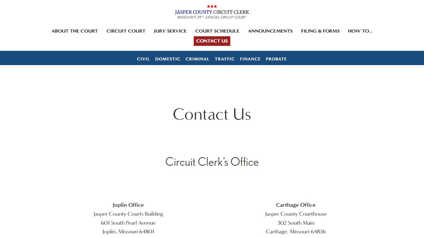 Contact Us — Jasper County Circuit Clerk